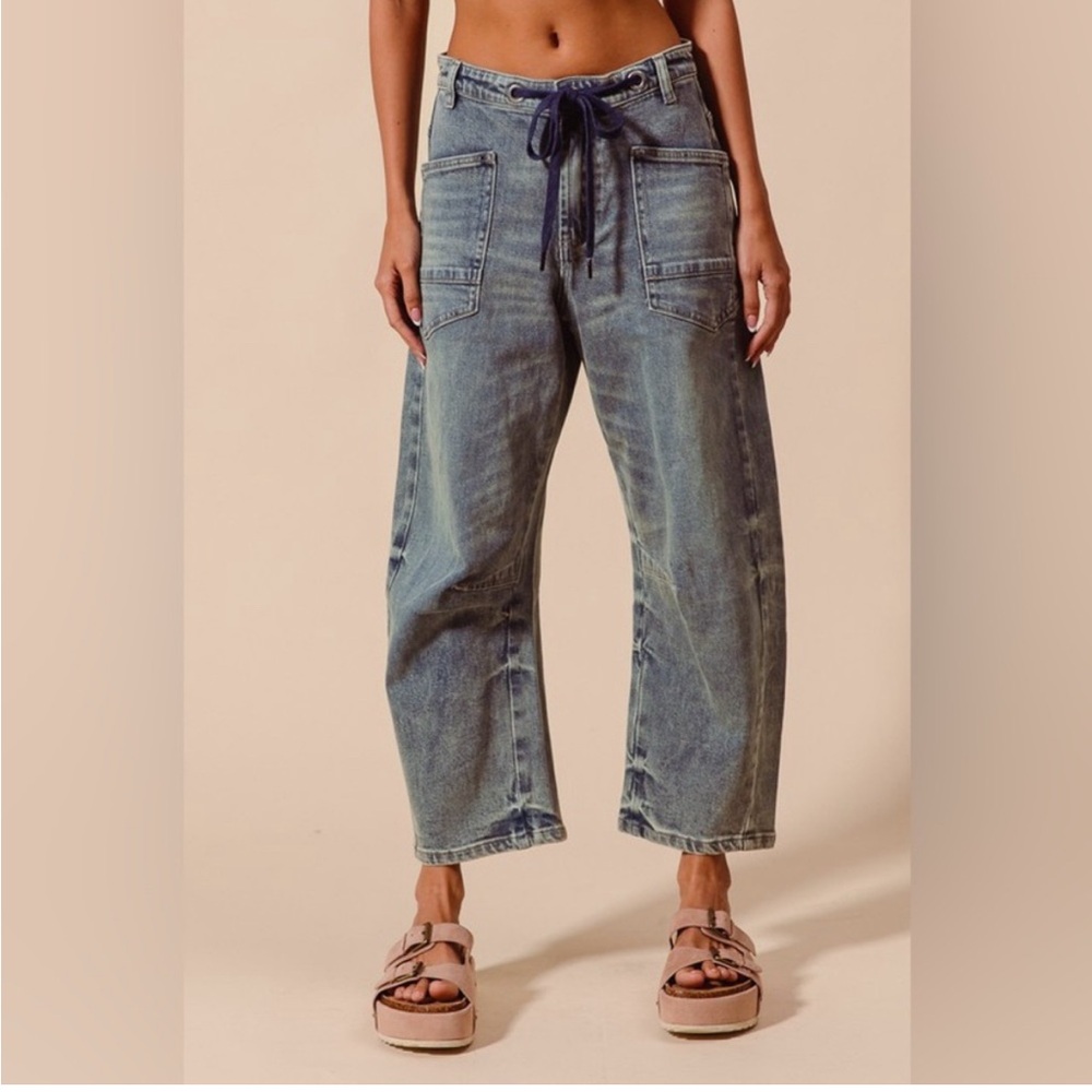 So Me Blue Ankle Cropped Jeans Relaxed Fit